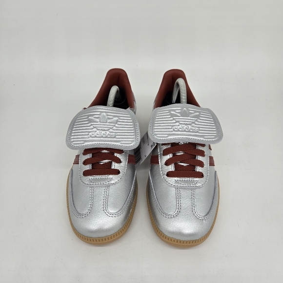 New Adidas Samba LT Women's Silver Metallic Ruby Sneakers Size 7.5 - Picture 2 of 8